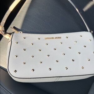Michael Kors Cream Studded Shoulder Bag